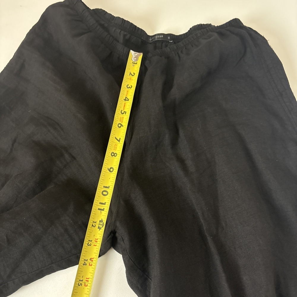 Cut Loose Womens Pants XL Black Elastic Waist 100% Linen Lagenlook Minimalist - Picture 7 of 8